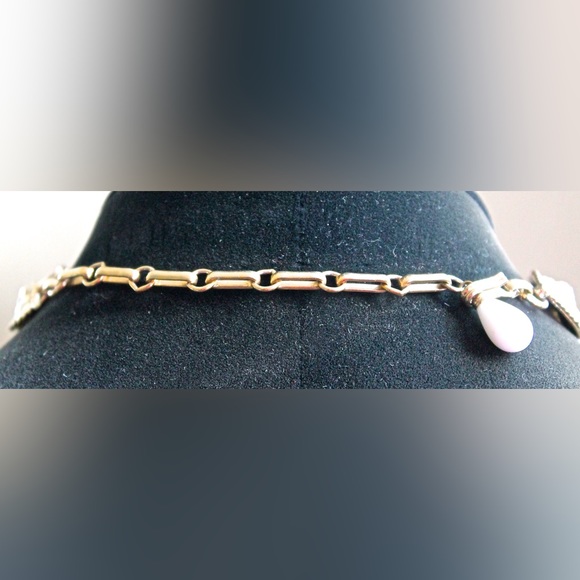 CORO HEART NECKLACE CREAM GOLD CHECK VINTAGE 15 INCH 13 LINKS - Picture 10 of 10